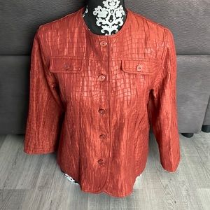 ALFRED DUNNER PETITE Burnt Orange / Rust Color Jacket Size 8P